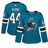 Camiseta Hockey Mujer San Jose Sharks Marc Edouard Vlasic Autentico Jugador Verde