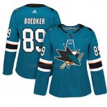 Camiseta Hockey Mujer San Jose Sharks Mikkel Boedker Autentico Jugador Verde