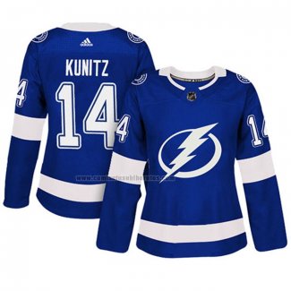 Camiseta Hockey Mujer Tampa Bay Lightning Chris Kunitz Autentico Jugador Azul