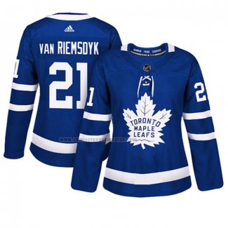 Camiseta Hockey Mujer Toronto Maple Leafs James Van Riemsdyk Primera Autentico Jugador Azul