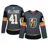 Camiseta Hockey Mujer Vegas Golden Knights Pierre Edouard Bellemare Primera Autentico Jugador Gris