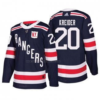 Camiseta Hockey New York Rangers Chris Kreider Autentico 2018 Winter Classic Azul