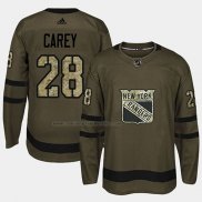 Camiseta Hockey New York Rangers Paul Carey 2018 Salute To Service Verde Militar