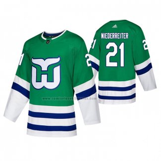 Camiseta Hockey Nino Hartford Whalers Niederreiter Autentico Heritage Verde