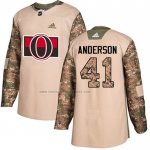 Camiseta Hockey Nino Ottawa Senators Craig Anderson Autentico 2017 Veterans Day Camuflaje