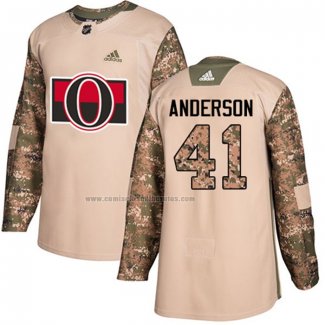 Camiseta Hockey Nino Ottawa Senators Craig Anderson Autentico 2017 Veterans Day Camuflaje