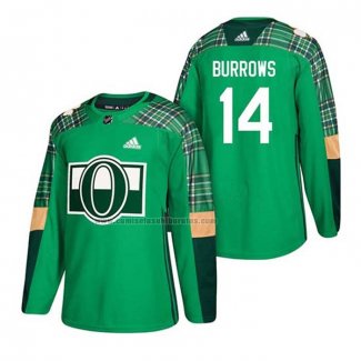 Camiseta Hockey Ottawa Senators Alexandre Burrows 2018 Dia de San Patricio Verde