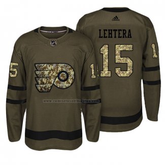 Camiseta Hockey Philadelphia Flyers Jori Lehtera Salute To Service Verde Militar