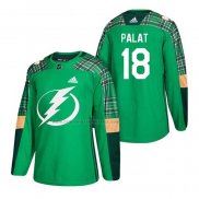 Camiseta Hockey Tampa Bay Lightning Ondrej Palat 2018 Dia de San Patricio Verde