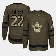 Camiseta Hockey Toronto Maple Leafs Nikita Zaitsev 2018 Salute To Service Verde Militar
