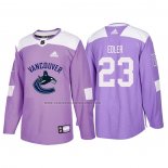 Camiseta Hockey Vancouver Canucks Alexander Edler 2018 Fights Cancer Violeta