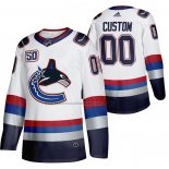 Camiseta Hockey Vancouver Canucks Personalizada 50 Aniversario Vintage Blanco