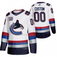 Camiseta Hockey Vancouver Canucks Personalizada 50 Aniversario Vintage Blanco