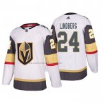 Camiseta Hockey Vegas Golden Knights Oscar Lindberg Segunda Autentico Jugador Blanco