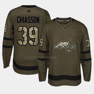 Camiseta Hockey Washington Capitals Alex Chiasson 2018 Salute To Service Verde Militar