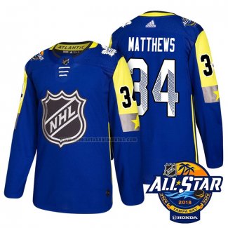 Camiseta Hockey 2018 All Star Toronto Maple Leafs Auston Matthews Autentico Azul