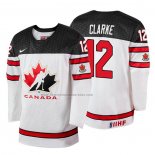 Camiseta Hockey Canada Graeme Clarke 2018 IIHF World Championship Jugador Blanco