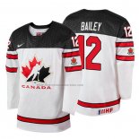 Camiseta Hockey Canada Josh Bailey 2018 IIHF World Championship Jugador Blanco
