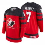 Camiseta Hockey Canada Ryan Merkley 2018 IIHF World Championship Jugador Rojo