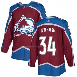 Camiseta Hockey Colorado Avalanche Carl Soderberg Primera Autentico Rojo