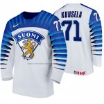 Camiseta Hockey Finlandia Kristian Kuusela Primera 2020 IIHF World Championship Blanco