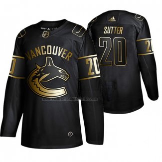 Camiseta Hockey Golden Edition Vancouver Canucks Brandon Sutter Autentico Negro