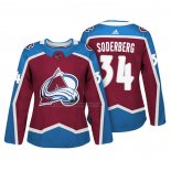 Camiseta Hockey Mujer Colorado Avalanche Carl Soderberg Autentico Jugador Maroon