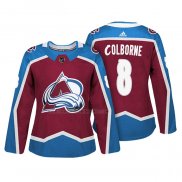 Camiseta Hockey Mujer Colorado Avalanche Joe Colborne Autentico Jugador Maroon