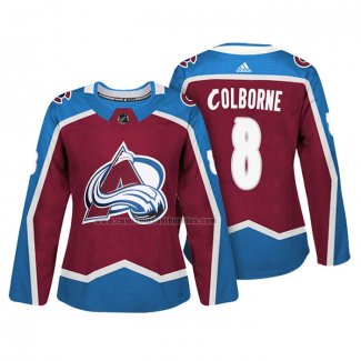 Camiseta Hockey Mujer Colorado Avalanche Joe Colborne Autentico Jugador Maroon