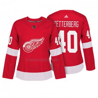 Camiseta Hockey Mujer Detroit Red Wings Henrik Zetterberg Autentico Jugador Rojo