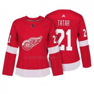 Camiseta Hockey Mujer Detroit Red Wings Tomas Tatar Autentico Jugador Rojo