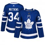 Camiseta Hockey Mujer Toronto Maple Leafs Auston Matthews Primera Autentico Jugador Azul