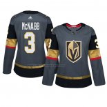 Camiseta Hockey Mujer Vegas Golden Knights Brayden Mcnabb Primera Autentico Jugador Gris
