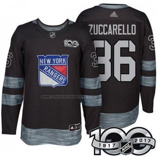 Camiseta Hockey New York Rangers Mats Zuccarello 1917-2017 100th Aniversario Negro