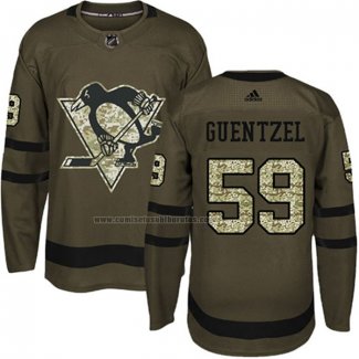 Camiseta Hockey Nino Pittsburgh Penguins Jake Guentzel 2018 Salute To Service Verde Militar