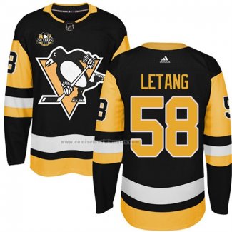 Camiseta Hockey Nino Pittsburgh Penguins Kris Letang 50 Anniversary Primera Premier Negro