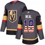 Camiseta Hockey Nino Vegas Golden Knights James Neal Primera Autentico USA Flag Gris