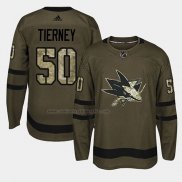 Camiseta Hockey San Jose Sharks Chris Tierney 2018 Salute To Service Verde Militar