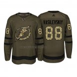 Camiseta Hockey Tampa Bay Lightning Andrei Vasilevskiy 2018 Salute To Service Verde Militar