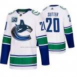 Camiseta Hockey Vancouver Canucks Brandon Sutter 2019-20 Segunda Autentico Blanco