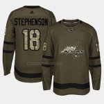 Camiseta Hockey Washington Capitals Chandler Stephenson 2018 Salute To Service Verde Militar
