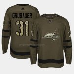 Camiseta Hockey Washington Capitals Philipp Grubauer 2018 Salute To Service Verde Militar