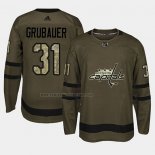 Camiseta Hockey Washington Capitals Philipp Grubauer 2018 Salute To Service Verde Militar