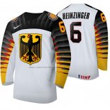 Camiseta Hockey Alemania Niklas Heinzinger Primera 2020 IIHF World Junior Championship Blanco