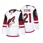 Camiseta Hockey Arizona Coyotes Derek Stepan 2018 Season Centennial Patch Team Road Blanco