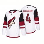 Camiseta Hockey Arizona Coyotes Niklas Hjalmarsson 2018 Season Centennial Patch Team Road Blanco