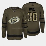 Camiseta Hockey Carolina Hurricanes Cam Ward 2018 Salute To Service Verde Militar
