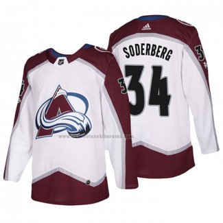 Camiseta Hockey Colorado Avalanche Carl Soderberg 2018 Blanco