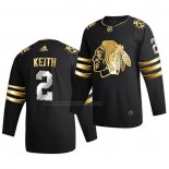 Camiseta Hockey Golden Edition Chicago Blackhawks Duncan Keith Limited Autentico 2020-21 Negro