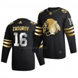 Camiseta Hockey Golden Edition Chicago Blackhawks Nikita Zadorov Limited Autentico 2020-21 Negro